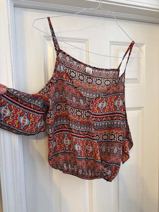 TRUE LIGHT Tops - True Light Tribal Cold Shoulder Festive Tank Top Women’s Medium Aztec Boho
